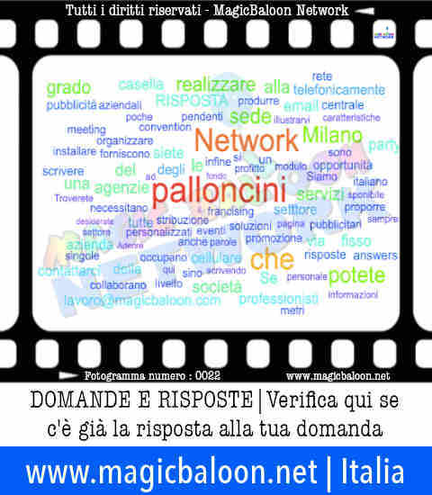 Domande e risposte | MagicBaloon Network Italia la più vasta rete di professionisti di addobbi ed allestimenti con palloni e palloncini. Servizi in tutta Italia per aziende e privati