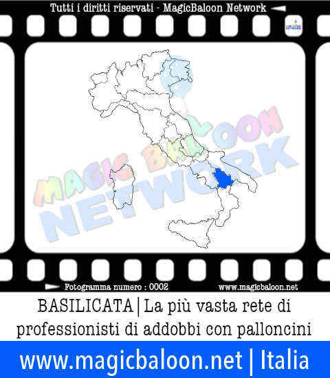 Aderire a MagicBaloon Network Italia per professionisti ed aziende in Basilicata: la più vasta rete di professionisti di addobbi ed allestimenti con palloni e palloncini. Servizi in tutta Italia per aziende e privati