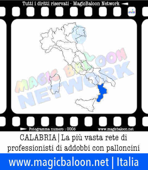 Aderire a MagicBaloon Network Italia per professionisti ed aziende in Calabria: la più vasta rete di professionisti di addobbi ed allestimenti con palloni e palloncini. Servizi in tutta Italia per aziende e privati