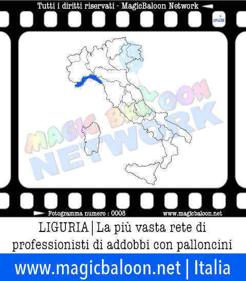 Aderire a MagicBaloon Network Italia per professionisti ed aziende in Liguria: la più vasta rete di professionisti di addobbi ed allestimenti con palloni e palloncini. Servizi in tutta Italia per aziende e privati